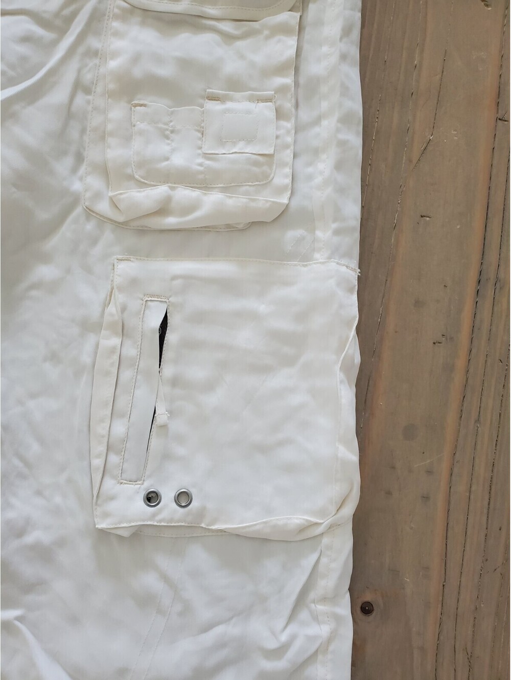 Johnny Was White Cargo Linen Pants - Picture 4 of 16